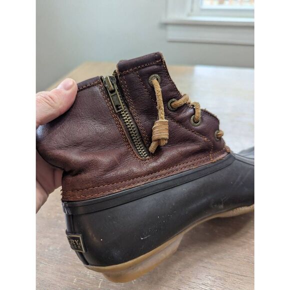 Sperry Saltwater Duck Boots women's size 7‎ brown rubber insulated fishermancore - Picture 6 of 8